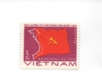 Sellos de Asia - Vietnam -  MAPA Y BANDERA SOVIETICA