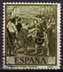 Stamps Spain -  ESPAÑA 1959 1240 Sello Pintor Diego Velázquez La Rendición de Breda 50cts usado