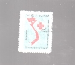 Stamps Vietnam -  mapa