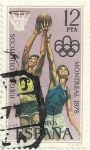 Stamps : Europe : Spain :  XXI JUEGOS OLÍMPICOS EN MONTREAL. BALONCESTO. EDIFIL 2343