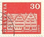 Sellos de Europa - Suiza -  EDIFICIOS. CONJUNTO DE CASAS EN GAIS. YVERT CH 819