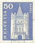 Stamps Switzerland -  MONUMENTOS SUIZOS. LA SPALENTOR, O PUERTA DE SPALEN. FOSFORESCENTE. YVERT CH 651a