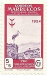 Stamps Spain -  MARRUECOS ESPAÑOL. PRO-TUBERCULOSOS. CIGUEÑA, Ciconia ciconia. YVERT ES-MA 458