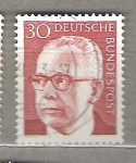 Sellos de Europa - Alemania -  1970 Serie básica. Gustav Heinemann, 1899-1976. Tercer presidente.