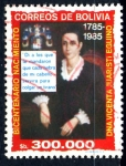 Sellos de America - Bolivia -  BOLIVIA_SCOTT 718.02 BICENT. Dª VICENTA JUARISTI, HEROINA INDEPENDENCIA. $0.50