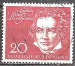 Stamps Germany -  Inauguración de la Sala Beethoven en Bonn.Ludwig van Beethoven (1770-1827)compositor alemán.