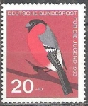 Stamps Germany -  Para los jovenes,camachuelo (Pyrrhula pyrrhula - Fringillidae).