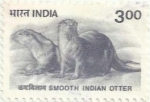 Stamps : Asia : India :  FAUNA ÍNDIA. NÚTRIA DE PELO LISO. Lutra perspicillata. YVERT IN 1537