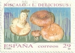 Stamps : Europe : Spain :  MICOLOGIA. NÍSCALO. Lactarius deliciosus. EDIFIL 3282