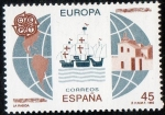 Sellos de Europa - Espa�a -  3197- Europa. Monasterio de La Rábida, naves de Colón y mapa de América.