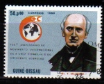 Stamps Guinea Bissau -  GUINEA BISSAU 1988 Michel 956 Sello Fundadores Cruz Roja Dr. Théodore Maunoir Usado Guine Bissau