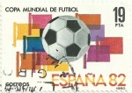 Stamps : Europe : Spain :  CAMPEONATO MUNDIAL DE FUTBOL, ESPAÑA 82. PELOTA DE FUTBOL. EDIFIL 2571