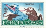 Stamps : Europe : Spain :  SERIE EUROPA-CEPT 1966. EL RAPTO DE EUROPA POR ZEUS, VALOR FACIAL 1 Pts. EDIFIL 1747