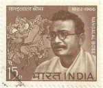 Stamps : Asia : India :  Ier ANIVERSARIO MUERTE NANDALAL BOSE. RETRATO DEL PINTOR. YVERT IN 220