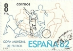 Stamps : Europe : Spain :  CAMPEONATO MUNDIAL DE FUTBOL, ESPAÑA´82. SILUETAS DE FUTBOLISTAS. EDIFIL 2570