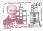 Stamps Spain -  150 ANIV.DE LA LINEA TELEGRAFICA OPTICA (29)