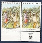 Stamps America - Barbados -  Cortando caña de azucar