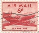 Stamps United States -  AVIÓN DC-4 SKYMASTER. VALOR FACIAL 6 centavos. YVERT US PA35