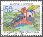 Stamps Germany -  75 años Wuppertal ferroviaria suspensión.