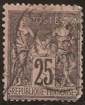 Stamps Europe - France -  Paz y Mercurio  1877  25 cents