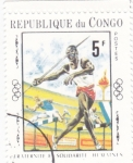 Stamps Republic of the Congo -  LANZAMIENTO DE JABALINA