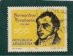 Stamps Argentina -  Bernardino Rivadavia