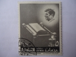 Stamps United Arab Emirates -  50th Anniversary of Jhon F. Kennedy Birthday.