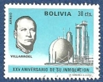 Stamps Bolivia -  BOLIVIA XXV aniversario Villarroel 0.30 aéreo (1)