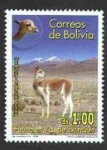 Sellos del Mundo : America : Bolivia : Fauna en vias de extincion - vicuñas y lagartos