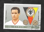 Stamps United Arab Emirates -  Ajman - 55 - Hans Tilkowski, futbolista alemán