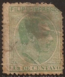 Sellos de Asia - Filipinas -  Alfonso XII. Impresos  1886  1/8 centavos