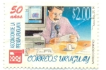 Stamps : America : Uruguay :  50 AÑOS DE LA ASOCIACION DE LA PRENSA URUGUAYA