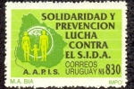 Stamps : America : Uruguay :  SOLIDARIDAD Y PREVENCION LUCHA CONTRA EL S.I.D.A.