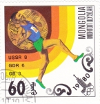 Sellos de Asia - Mongolia -  OLIMPIADA DE MOSCU-80 atletismo