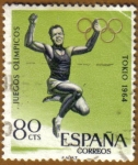 Stamps Spain -  JJOO TOKYO 1964 - Salto de longitud