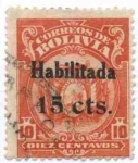 Stamps Bolivia -  Escudo sobrecargado