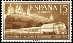 Stamps : Europe : Spain :  ESPAÑA SEGUNDO CENTENARIO NUEVO Nº 1234** 80C VERDE FERROCARRIL