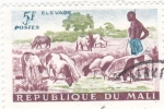 Stamps Mali -  pastor y ganado