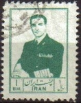 Stamps Iran -  IRAN 1954 Scott 1003 Sello Retrato Militar Mohammad Reza Shah Pahlavi Usado