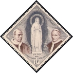 Stamps Monaco -  Virgen María y Papas Pio IX y XII