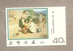 Stamps Asia - North Korea -  La doctora visita el pueblo