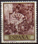 Stamps Spain -  ESPAÑA 1968 1861 Sello Pintor Mariano Fortuny Marsal Retrato Usado