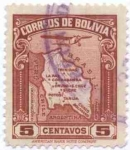 Sellos del Mundo : America : Bolivia : Mapa de Bolivia