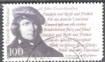 Stamps Germany -  50 años de la Canción de Alemania, Hoffmann von Fallersleben.