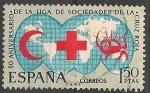 Stamps Spain -  50 aniversario de la creación de la Liga de Sociedades de la Cruz Roja. ED 1925