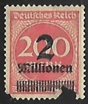 Stamps Germany -  Surch with new value in Tausend or Millionen