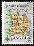 Sellos de Africa - Angola -  Mapa de Angola