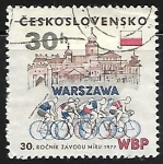 Stamps Czechoslovakia -  30th Intl. Bicycle Peace Race Warsaw-Berlin-Prague