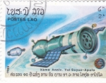 Stamps Laos -  AERONAUTICA- 10 ANIVERSARIO VUELO SOYUZ-APOLO