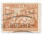 Sellos del Mundo : America : Bolivia : Conmemoracion de la revolucion del 21 de Julio de 1946